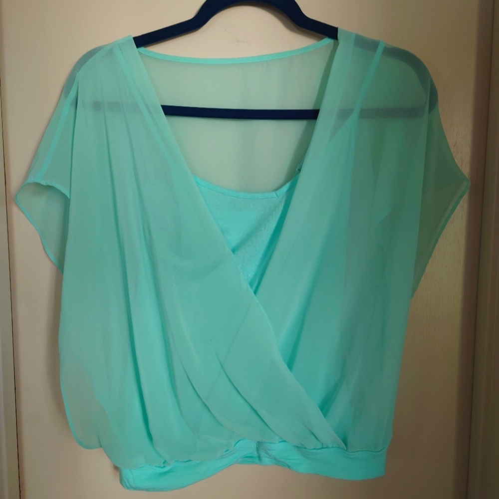 Light blue flowy blouse